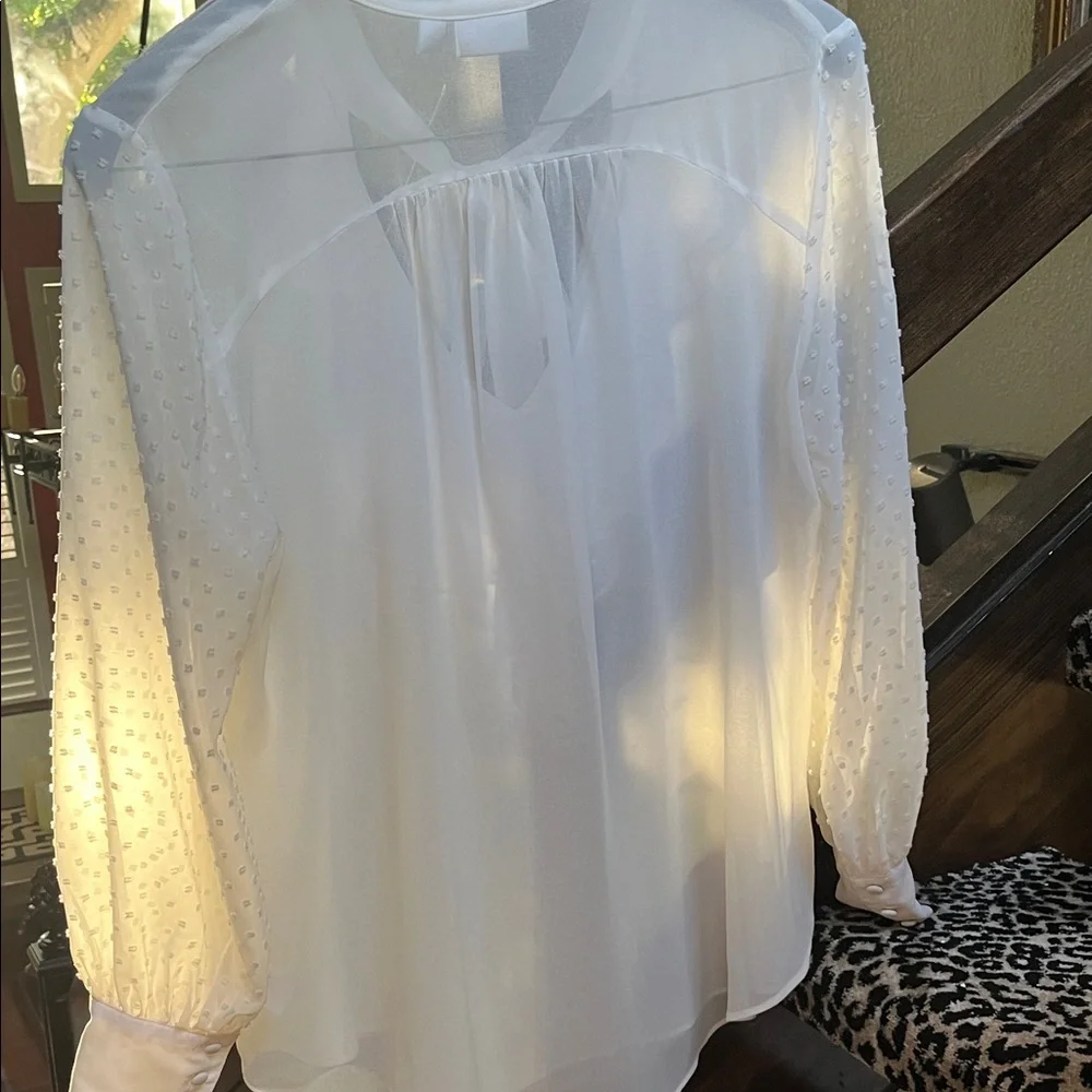 Elegant White Ruffled Blouse - Picture 8 of 11